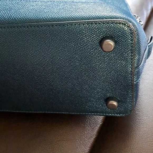 Coach Sierra Satchel in Metallic Dark Teal w/crossbody so Unique And Beautiful - Picture 8 of 13